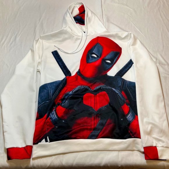 Marvels Other - Marvel Deadpool Hoodie 3D Printed Sweatshirt Pullover Size 1X Coat Jacket Unisex